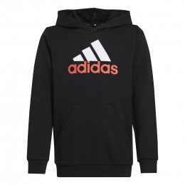 adidasEssentialsBigLogoHoodieKidsZwartWitRood