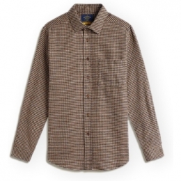 OverhemdLangeMouwPortugueseFlannelAbstractPiedPouleShirt-Navy