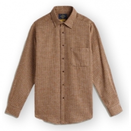 OverhemdLangeMouwPortugueseFlannelAbstractPiedPouleShirt-Brown