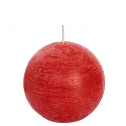 Rusticspherecandle80red-Spaas