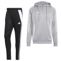 adidasTiro24HoodedTrainingspak14-ZipGrijsWit
