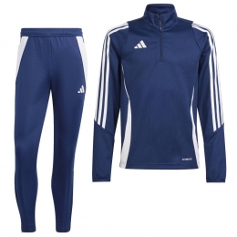 adidasTiro24Trainingspak14-ZipKidsDonkerblauwWit