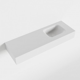 MONDIAZLEXTalcvrijhangendesolidsurfacewastafel90cmPositiewasbakrechts