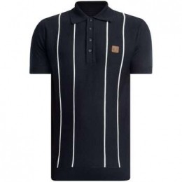 PoloShirtKorteMouwTrojanGestreeptpoloshirtmetfijnebreisels