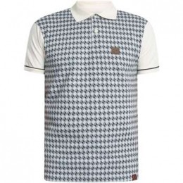 PoloShirtKorteMouwTrojanDiagonaalJacquardPaneelPoloshirt