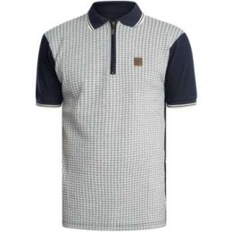 PoloShirtKorteMouwTrojanPoloshirtmetstructuurenpied-de-poulemotief