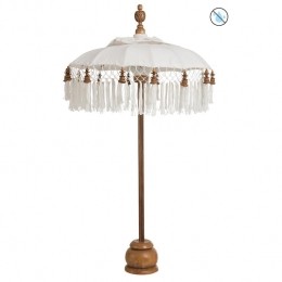 J-LineParasolVoetKwastKatoenHoutWitBruinSmall