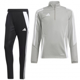 adidasTiro24Trainingspak14-ZipKidsLichtgrijsZwartWit