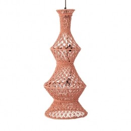 PTMDMilleyOrangecottonmacramehanginglamp3layers
