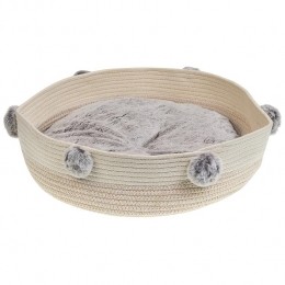 Beliani-ORTACA-Dierenbed-Lichtbeige-Katoen