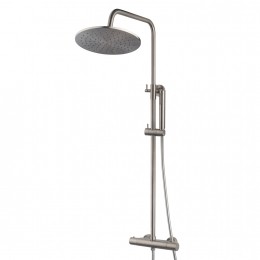 Douche-OpbouwsetCaralmetThermostaatkraanGeborsteldStaalPVDCoating