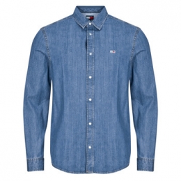 OverhemdLangeMouwTommyJeansRGLRFITSHIRTMIDBLUE