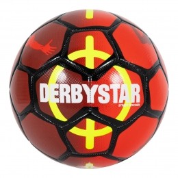 DerbystarStraatvoetbalMaat5RoodZwartGeel
