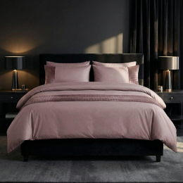 DekbedovertrekVelvetBand-Roze-Eenpersoons140x200Cm-RozeMicrovezel-Effen-Sleeptime-Dekbed-Discounternl