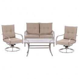 Beliani-MESTRINO-Loungeset4-zits-Beige-Staal