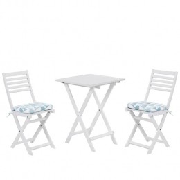 Beliani-FIJI-Bistrosetvoor2-WitBlauw-Acaciahout