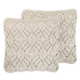 Beliani-ESENKOY-Sierkussensetvan2-Beige-50x50cm-Katoen