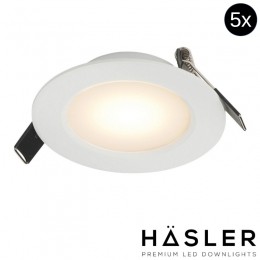 InbouwspotHslerToscanaInclFaseAansnijdingDimbaar92cm4WattWarmWitRVSWitSet5x