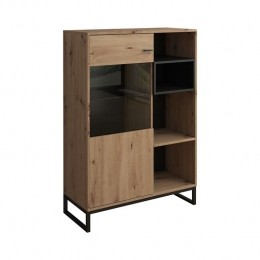 Meubella-VitrinekastOzzy-Eiken-Zwart-90cm