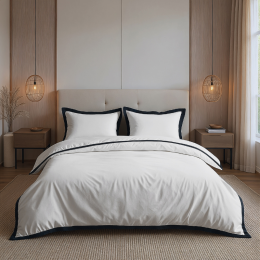 DekbedovertrekPercale-Katoen-HotelEmilio-WitZwart-Eenpersoons140x200Cm-WitZwartPercaleKatoenKatoen-HotelLuxe-Dreamhouse-Dekbed-Discounternl