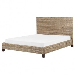 Beliani-SALBRIS-Tweepersoonsbed-Lichtbruin-160x200cm-Rotan