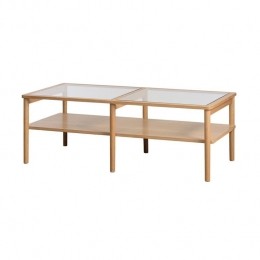 OlivineBorisEikenhoutenSalontafelmetGlazenTafelblad-Naturel