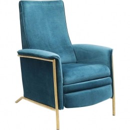 KareDesignLazyVelvetRelaxfauteuil-BlauwFluweel-MessingFrame
