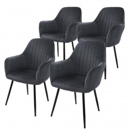 Setvan4eetkamerstoelenLaylavelvetML-Design