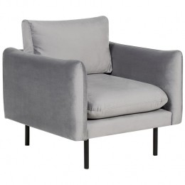 Beliani-VINTERBRO-Fauteuil-Grijs-Fluweel