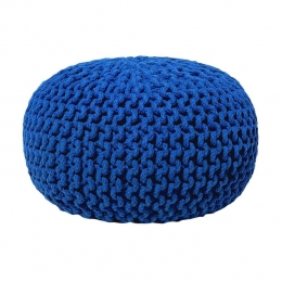 Beliani-CONRAD-Poef-Marineblauw-40cm-Katoen