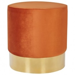 Beliani-SOPHIA-Poef-Oranje-Fluweel