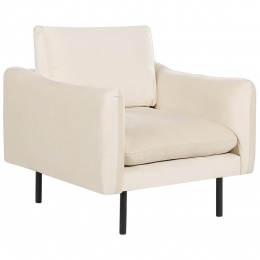 Beliani-VINTERBRO-Fauteuil-Lichtbeige-Fluweel