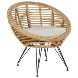 Beliani-MARATEA-Tuinstoel-Lichtbeige-Rotan