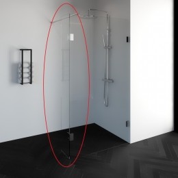 ZijwandDraaibaarProfielloosJustCreatingDZ140cmZonderBeslagOmkeerbaarHelderGlas