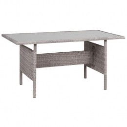 Beliani-VITERBO-Tuintafel-Lichtgrijs-Rotan