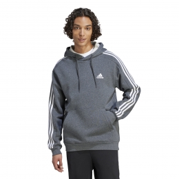 adidasEssentialsFleeceHoodieDonkergrijsWit