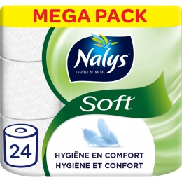 NalysSoftHybrideToiletpapierin80RecycledFolie2-laags24stuks