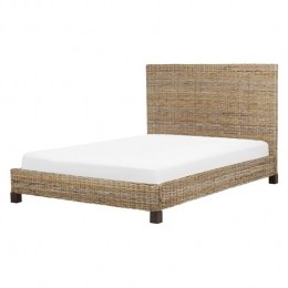 Beliani-SALBRIS-Tweepersoonsbed-Lichtbruin-140x200cm-Rotan