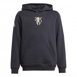adidasJudeBellinghamHoodie2024-2025KidsDonkergrijsWitGoud