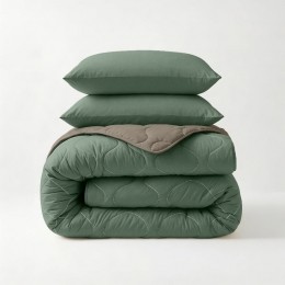 WasbaarLazyDekbedZonderOvertrek-ZonderOvertrek-GroenKaki-Dekbed-Discounternl