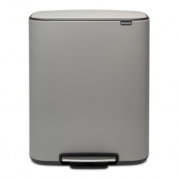 BrabantiaBoPedaalemmer2x30L-MineralConcreteGrey