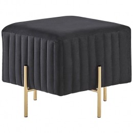 Beliani-DAYTON-Poef-Zwart-48cm-Fluweel