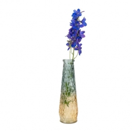 QUVIOGlazenvaasmetpatroongeelblauw-Hoogte22cm