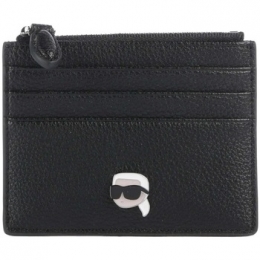 PortemonneeKarlLagerfeldIKONGRAINYZIPCARDHOLDER
