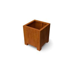 Artesaplantenbakcortenstaalmet10cmpotenL60xB60xH70cm-Geroba