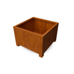 Artesaplantenbakcortenstaalmet10cmpotenL100xB100xH70cm-Geroba