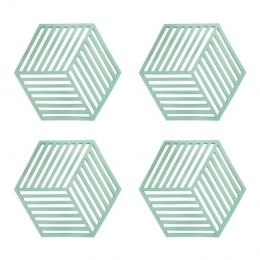 KrumblePannenonderzetterHexagon-Groen-Setvan4