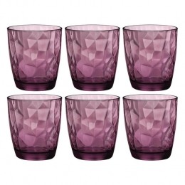 BormioliRoccoWaterglazenDiamond-Paars-300ml-6stuks