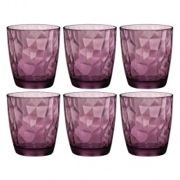 BormioliRoccoWaterglazenDiamond-Paars-390ml-6stuks
