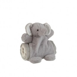 J-LinePlaidOlifant-babydekentje-pluche-grijs-24x23cm